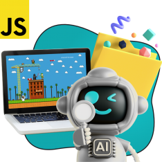 Язык программирования JavaScript + AI. Проектное обучение + геймификация + AI-помощники - КИБЕРшкола программирования для детей, компьютерные курсы для школьников, начинающих и подростков - KIBERone г. Клин